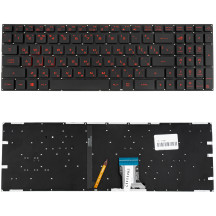 Клавиатура для ноутбука ASUS (GL702VS) rus, black, без фрейма, подсветка клавиш