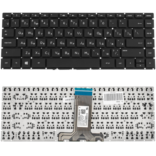 Клавіатура для ноутбука HP (240 G6, 245 G6) rus, black, без фрейма