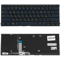 Клавіатура для ноутбука ASUS (UX490 series) rus, blue, без фрейма, підсвічування клавіш