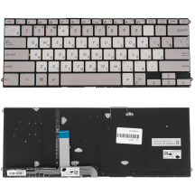 Клавіатура для ноутбука ASUS (UX490 series) rus, silver, без фрейма, підсвічування клавіш