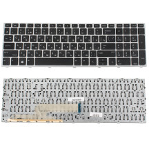 Клавіатура для ноутбука HP (ProBook: 450 G5, 455 G5) rus, black, silver frame