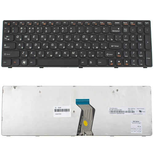 Клавіатура для ноутбука LENOVO (G580, G585, N580, N585, Z580, Z585) rus, black, black frame (оригінал !)