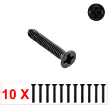 Винты корпусные для ноутбуков, диаметр 2.0мм, шляпка 3.2мм, длина 12 мм, черные (10 штук)