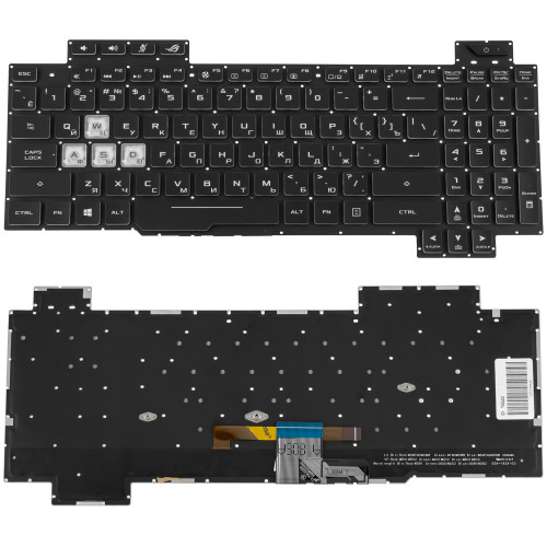 Клавіатура для ноутбука ASUS (GL704 series) rus, black, без фрейма, підсвічування клавішRGB (оригінал)