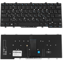 Клавіатура для ноутбука DELL (Latitude: E5450, E7450), rus, black, без фрейма, з підсвічуванням, без джойстика
