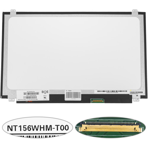 Матриця 15.6 NT156WHM-T00 touch (1366*768, 40pin(eDP), LED, SLIM(вертикальні вушки), глянець, роз'єм праворуч знизу) для ноутбука (renew)