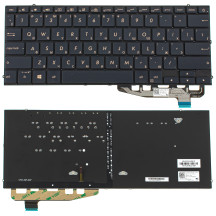 Клавіатура для ноутбука ASUS (UX391 series) rus, blue, без фрейма, підсвічування клавіш