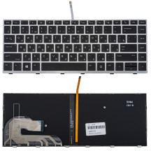 Клавиатура для ноутбука HP (EliteBook: 740 G5,  840 G5) rus, black, подсветка клавиш, без джойстика
