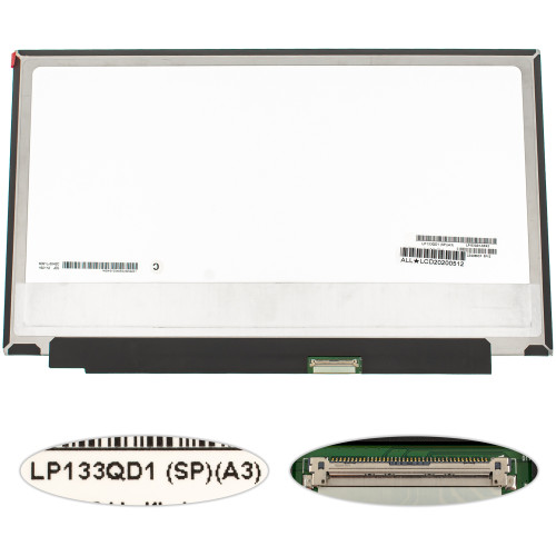 Матриця 13.3 LP133QD1-SPA3 (3200*1800, 40pin(eDP), LED, SLIM(без планок та вушок), глянець, роз'єм праворуч знизу) для ноутбука