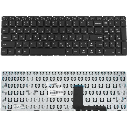 Клавіатура для ноутбука LENOVO (IdeaPad 110-15ACL) rus, black, без фрейма