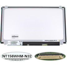 Матриця 15.6 NT156WHM-N32 (1366*768, 30pin(eDP), LED, SLIM(вертикальні вушки), глянець, роз'єм праворуч знизу) для ноутбука