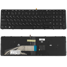 Клавіатура для ноутбука HP (ProBook: 450 G3, 455 G3, 470 G3) rus, black, підсвічування клавіш, з джойстиком (оригінал)