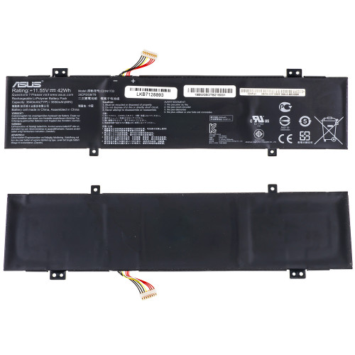 Оригінальна батарея для ноутбука ASUS C31N1733 (VivoBook Flip 14 TP412UA, TP412FA) 11.55V 3640mAh 42Wh Black