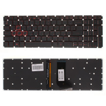 Клавіатура для ноутбука ACER (Nitro: AN515-41) rus, black, без фрейма, підсвічування клавіш
