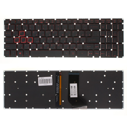 Клавіатура для ноутбука ACER (Nitro: AN515-41) rus, black, без фрейма, підсвічування клавіш