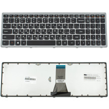 Клавиатура для ноутбука LENOVO (Flex 15, Flex 15D, G500s, G505s, S510p) rus, black, silver frame (ОРИГИНАЛ)