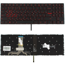 Клавіатура для ноутбука LENOVO (Legion: Y520-15) rus, black, без фрейма, підсвічування клавіш(оригінал RED)