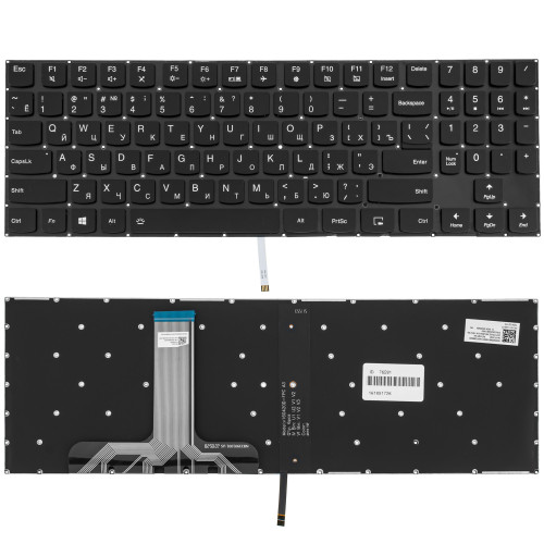 Клавиатура для ноутбука LENOVO (Legion: Y530-15) rus, black, без фрейма, подсветка клавиш (black bezzel)