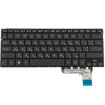 Клавіатура для ноутбука ASUS (UX302LA, UX302LG ) rus, black, без фрейма, підсвічування клавіш