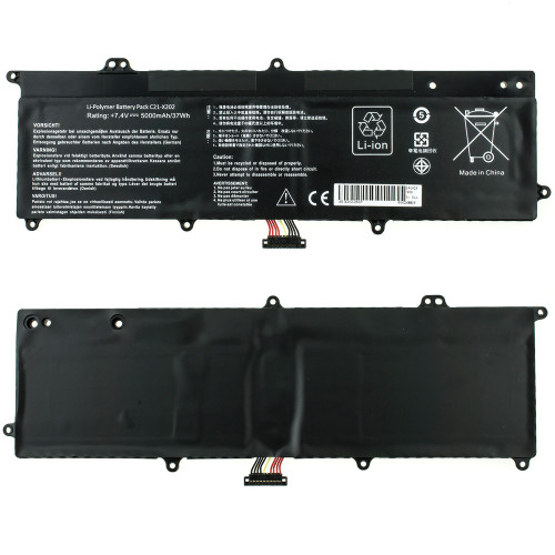 Батарея для ноутбука ASUS C21-X202 (S200E, X202E, X201E, Q200E series) 7.4V 5000mAh Black