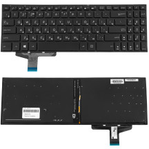 Клавиатура для ноутбука ASUS (X580 series) rus, black, без фрейма, подсветка клавиш
