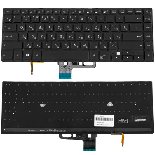 Клавіатура для ноутбука ASUS (UX550 series) rus, black, без фрейма, підсвічування клавіш