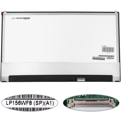 Матриця 15.6 LP156WF8-SPA1 (1920*1080, 30pin(eDP, IPS), LED, SLIM(без дод. панелі, вушки сверху), глянець, роз'єм праворуч знизу) для ноутбука