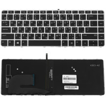 Клавіатура для ноутбука HP (EliteBook: 840 G3) rus,  silver frame, підсвічування клавіш
