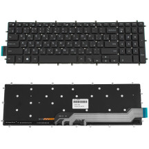 Клавіатура для ноутбука DELL (Inspiron: 7566, 7567) rus, black, без фрейма, підсвічування клавіш