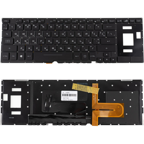 Клавиатура для ноутбука ASUS (GX501 series) ukr, black, без фрейма, подсветка клавиш (RGB)