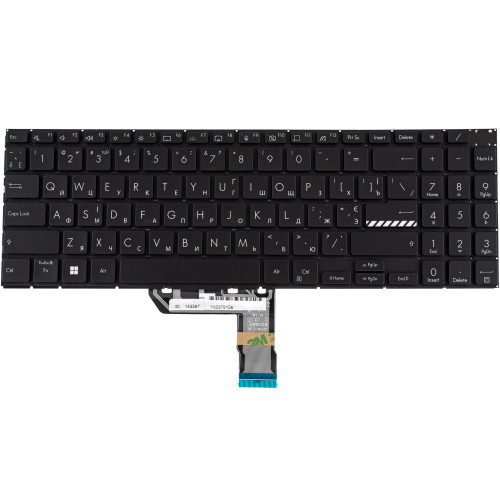 Клавіатура для ноутбука ASUS (M3500 series), ukr, black, без кадру, підсвічування клавіш