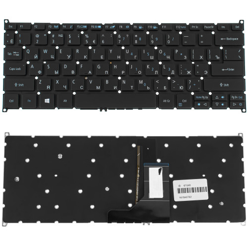 Клавиатура для ноутбука ACER (AS: SP513-51) rus, black, без фрейма