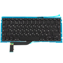 Клавіатура для ноутбука APPLE (MacBook Pro Retina: A1398 (2012-2015)) rus, black, підсвічування клавіш, BIG Enter