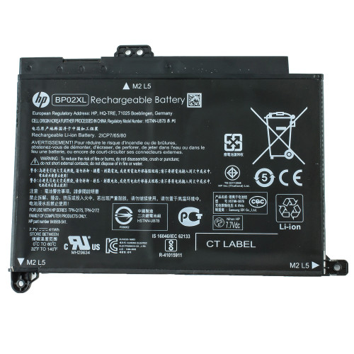 Оригинальная батарея для ноутбука HP BP02XL (Pavilion 15-AW000, 15-AU series) 7.7V 5150mAh 41Wh Black