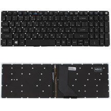 Клавіатура для ноутбука ACER (E5-522, E5-573) rus, black, без фрейма, підсвічування клавіш