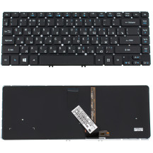 Клавіатура для ноутбука ACER (AS: V5-431, V5-471 series) rus, black, підсвічування клавіш(14.0)