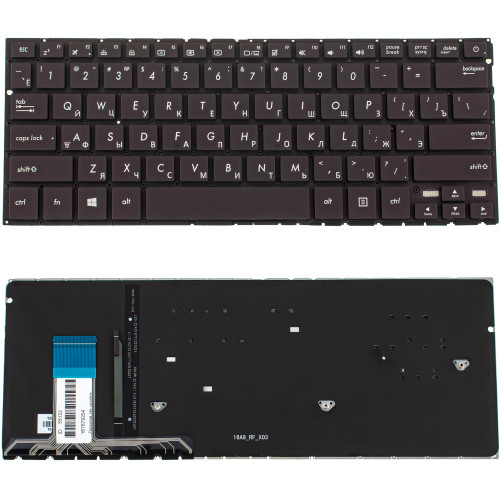 Клавіатура для ноутбука ASUS (UX330UA series) rus, black, без фрейма, підсвічування клавіш