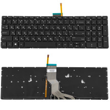 Клавиатура для ноутбука HP (Pavilion: 15-AK) rus, black, без фрейма, подсветка клавиш
