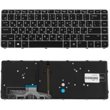 Клавіатура для ноутбука HP (EliteBook: 1040 G3) rus, black, підсвічування клавіш