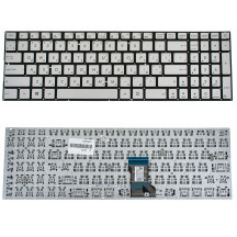 Клавіатура для ноутбука ASUS (G501, N501) ru, silver, без фрейму (оригінал)