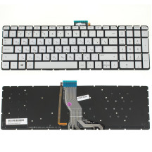 Клавиатура для ноутбука HP (Pavilion: 15-AK series) rus, silver, без фрейма, подсветка клавиш
