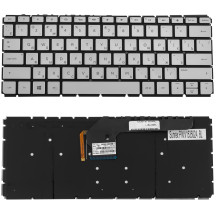 Клавіатура для ноутбука HP (Envy 13-d series) rus, silver, без фрейма, підсвічування клавіш