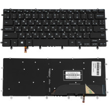 Клавиатура для ноутбука DELL (XPS: 15 9550) rus, black, без фрейма, подсветка клавиш