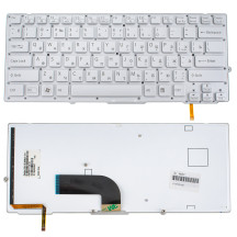 Клавіатура для ноутбука SONY (VPC-SB, VPC-SD series) rus, silver, без фрейма, підсвічування клавіш