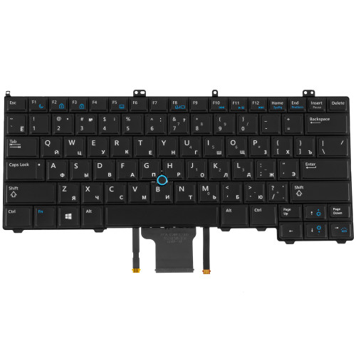 Клавиатура для ноутбука DELL (Latitude: 7000, E7240, E7440) rus, black, подсветка клавиш, с джойстиком