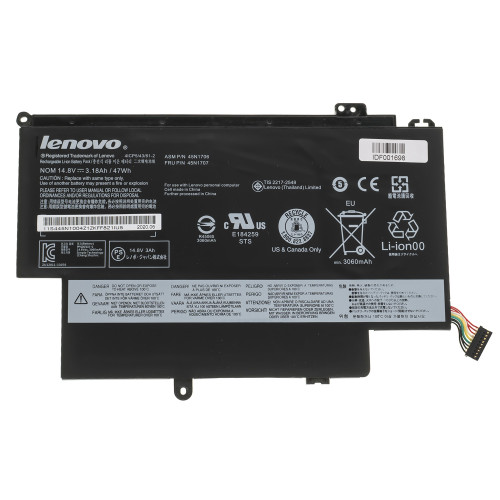 Оригінальна батарея для ноутбука LENOVO 45N1706 (Lenovo Thinkpad 12.5 S1 Yoga series) 14.8V 3180mAh 47Wh Black (45N1707)