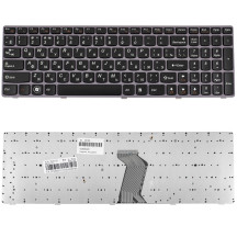Клавиатура для ноутбука LENOVO (Y570) rus, black, purple frame