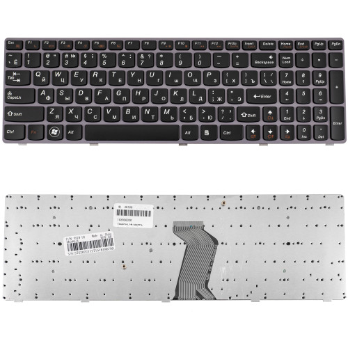 Клавіатура для ноутбука LENOVO (Y570) rus, black, purple frame