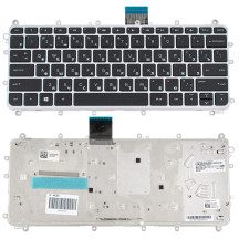 Клавіатура для ноутбука HP (Pavilion x360: 11-N ) rus, black, silver frame