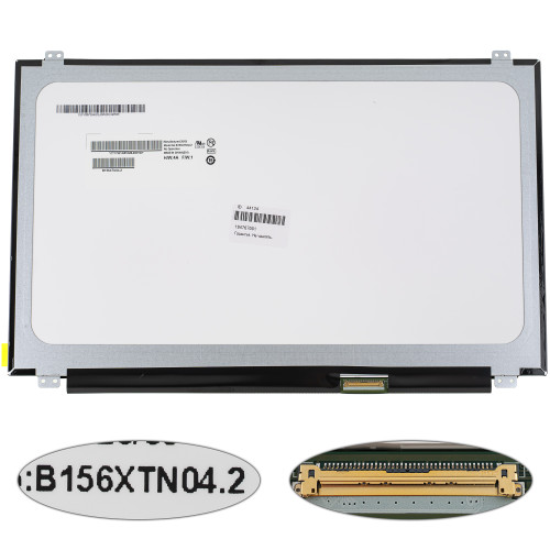 Матриця 15.6 B156XTN04.2 100% NEW (1366*768, 40pin, LED, SLIM (вертикальні вушки), глянцева, роз'єм праворуч знизу) для ноутбука